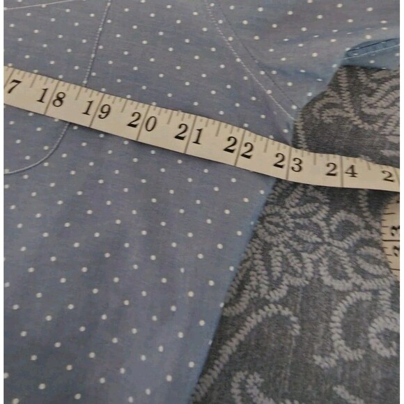 Bonobos Tailored Slim Fit Size XL Chambray Blue White Dots Button Down Shirt - Picture 7 of 11